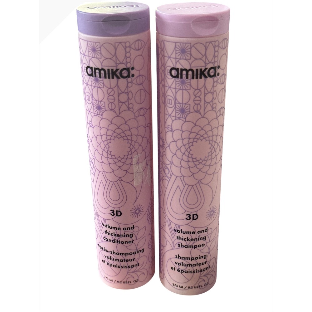 Amika 3D Volume and Thickening Shampoo and Conditioner Set 9.2oz 275ml Duo